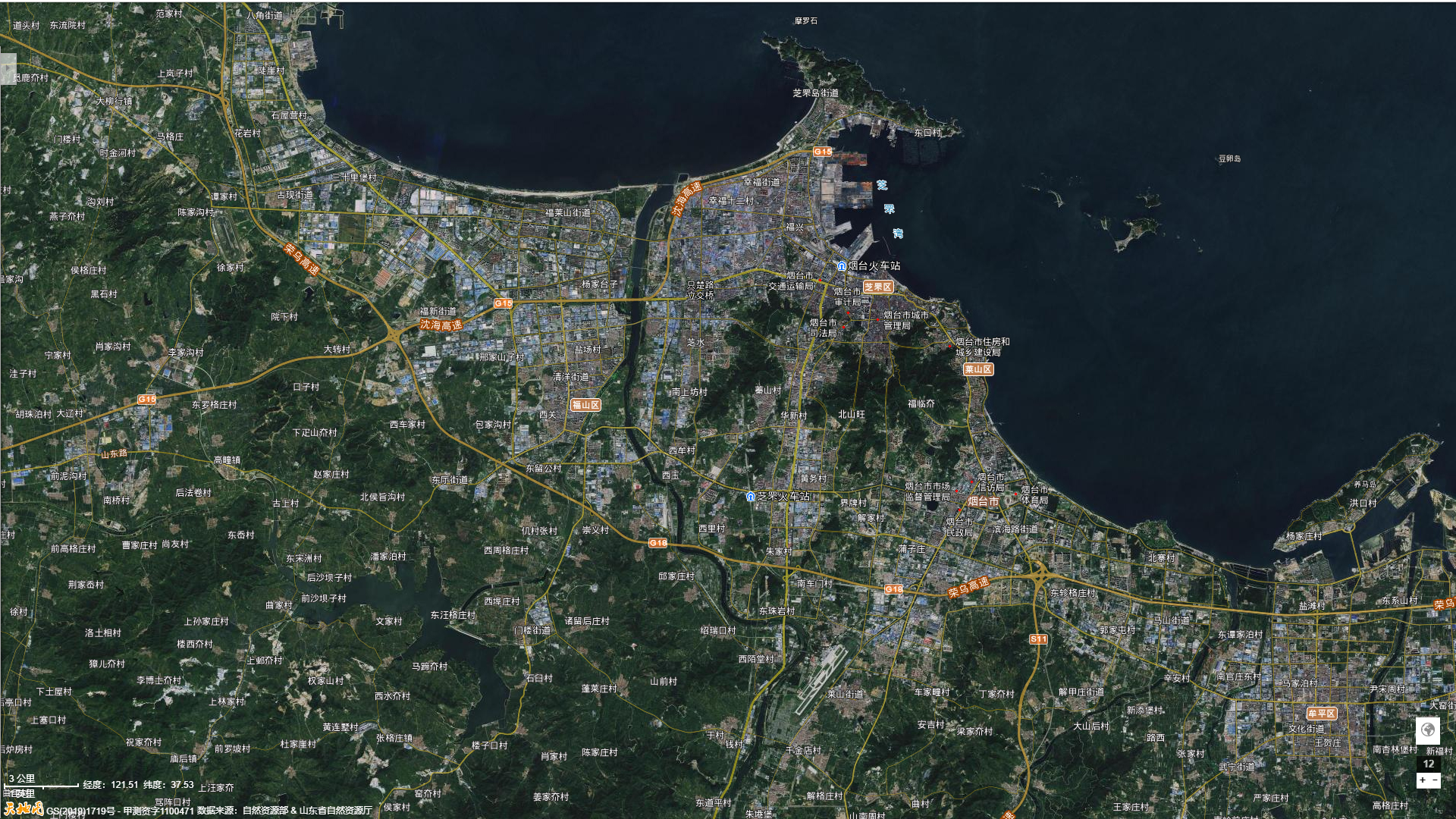 烟台市城区地图